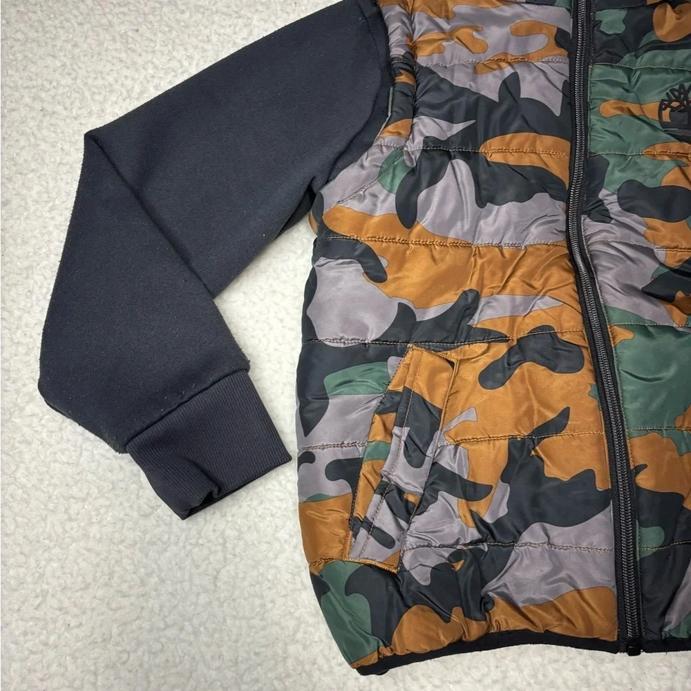 Timberland Kids Camo Quilted Puffer Hybrid Jacket